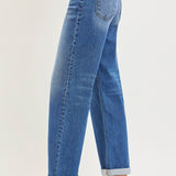 The Blair Denim | High Rise Relaxed Fit Ankle Straight Cuff | RISEN
