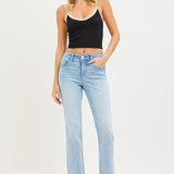 The London Denim | Tummy Control High Rise Crop Straight Jeans | RISEN