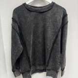 BLACK FRIDAY | Acid Wash F/terry Exposed-seam Sweatshirt TW-5249A