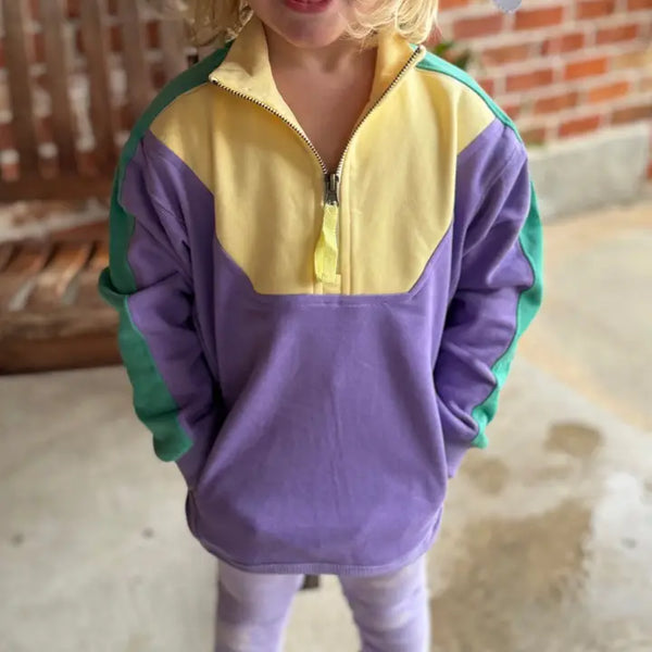 Pastel Mardi Gras 1/4 Zip Fleece