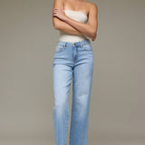 The Lauren | Medium Light Clean Stretch Classic Straight | HIDDEN DENIM