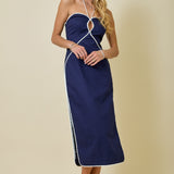 Navy Nights Midi Dress