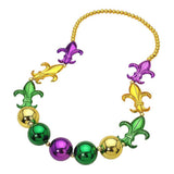 Bold Mardi Gras Fleur De Lis Statement Necklace