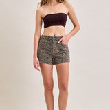 The Megan Tiger Denim Shorts