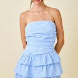 Sweet Skies Gingham Ruffle Dress