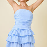 Sweet Skies Gingham Ruffle Dress