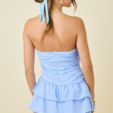 Sweet Skies Gingham Ruffle Dress