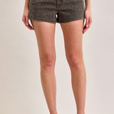 The Hedi Cheetah Denim Shorts
