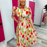 Tulip Time Smocked Midi Dress
