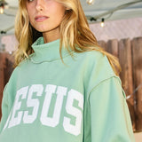 Jesus Embroidery Mockneck