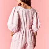 Dottie Days Denim Romper || Light Pink