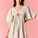 Dottie Days Denim Romper || Taupe