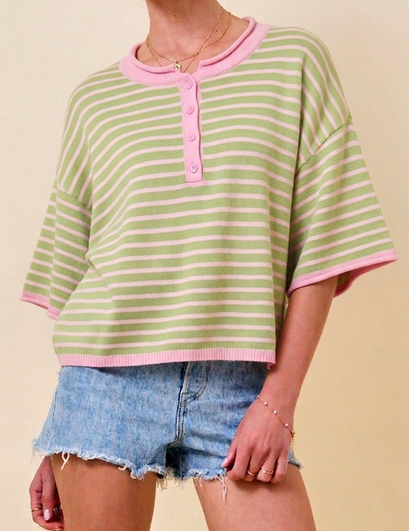 The Aspen Striped Sweater Top