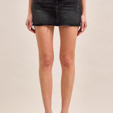 The Sam Black Denim Mini Skirt