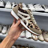 Leopard and Cream Athletic Sneakers