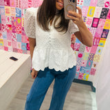 All Eyes on You Eyelet Top