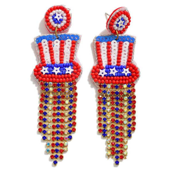 American Beaded Sam Hat Earrings