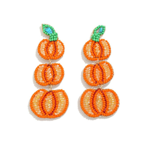 Pumpkin Beaded Earring