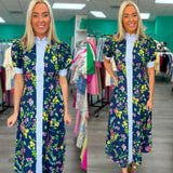 Navy Blossom Dress