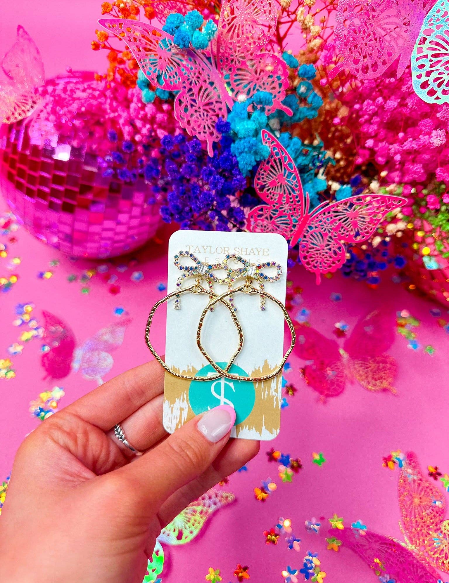 Colorful Nina Bow Hoops