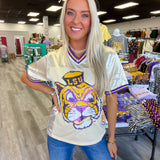 LSU Tiger Eye (Licensed) | Sequin Design Football Jersey Butter