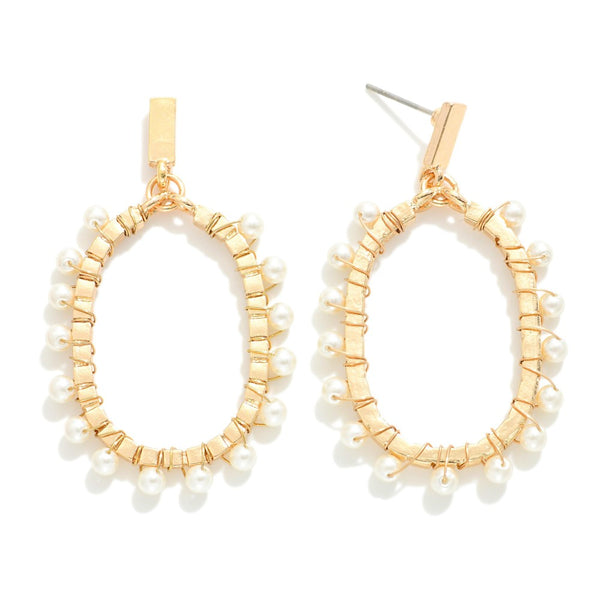 Beaded Pearl Earrings