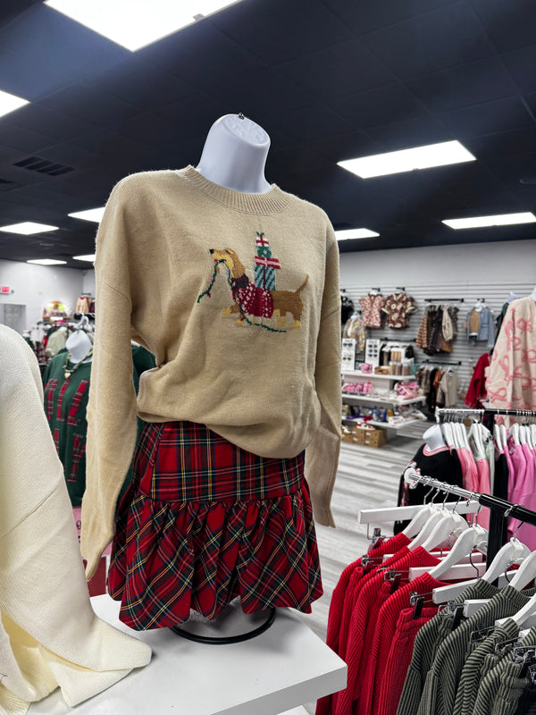 Dashing Through The Snow Dog and Present Sweater