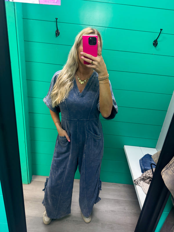 Meet Me Half Way V-Neck Jumpsuit
