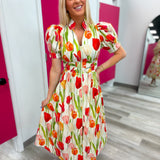 Tulip Time Smocked Midi Dress