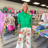 A Thing of Beauty Floral Pants Coral