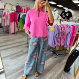Blush Bloom Denim Pants