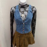 Drawn to Denim Top