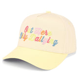 OUT HERE DILLY DALLYING Letter on Two Tone Trucker Hat