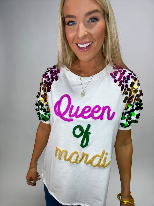 Queen of Mardi Gras Sequin Top