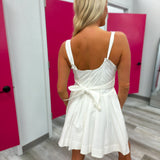 Bow Back Dress White