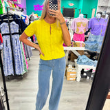 What About It Button Light Wash Denim Pants
