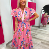 Bloom & Breeze Midi Dress | Pink