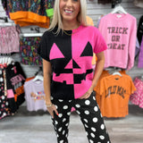 Pink Pumpkin Short Sleeve Sweater