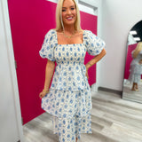 Blue and Bow Midi Dress