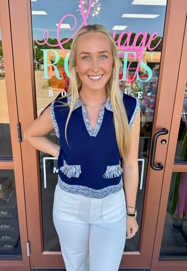 By The Lighthouse Top - Navy