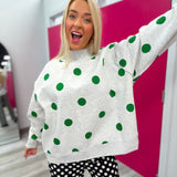 Lucky & Polka Dot Mock Neck Sweatshirt