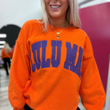 Orange and Purple Lulu Mac Embroidery Sweatshirt