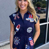 Red White And Blue Sequin Romper