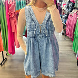 Hang Tight Honey Denim Romper - Dark Denim