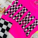 Checker Print Mama Tee