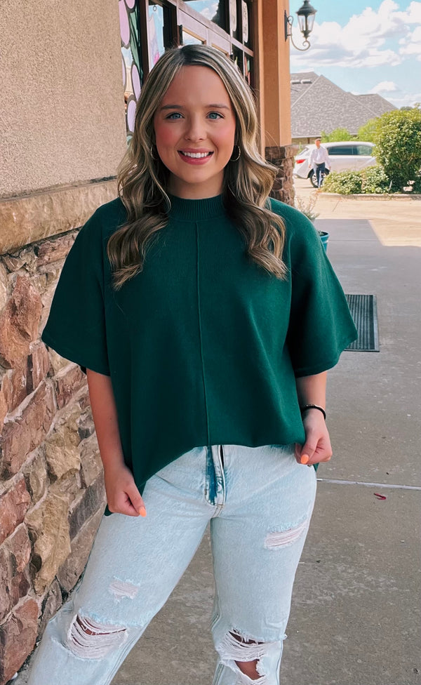 Green Soft Sweater Top