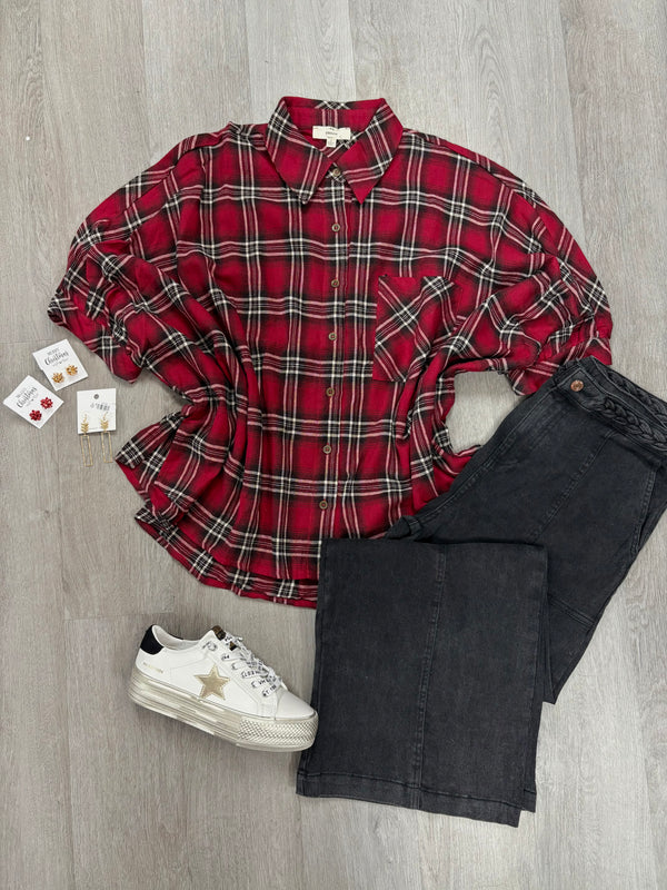 Flannel Top - Red