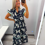 Floral Navy Midi