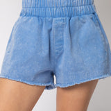 Denim Smocked High Waist Shorts | Various Colors