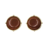 Stone with Gold Outline 1” Stud Earrings